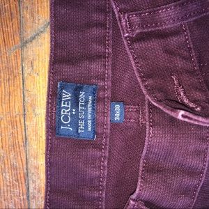 Maroon J CREW slim fit pants